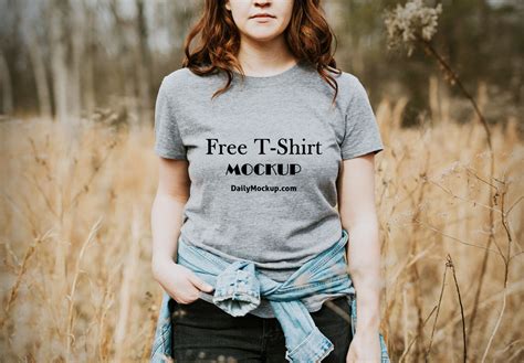 Download Female T-Shirt Mock-Up v3